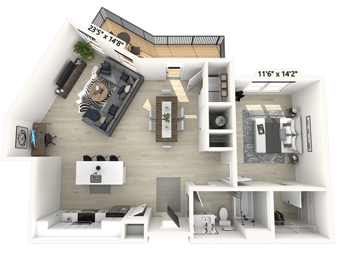 1 bed 1 bath E at Luxe 360 on Centerpointe Apartments, Virginia